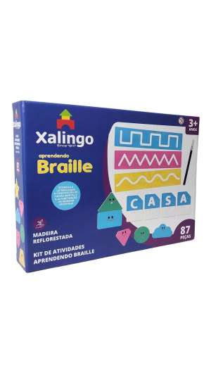 JOGO KIT DE ATIVIDADES APRENDENDO BRAILLE C/87 PCS XALINGO
