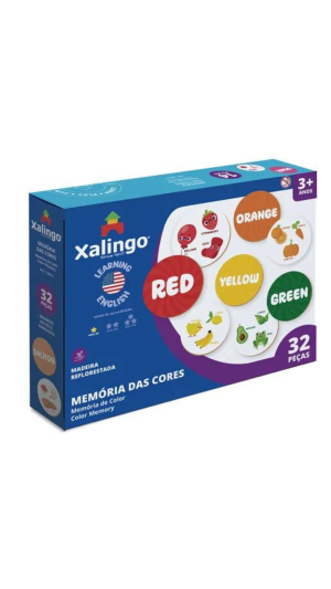 JOGO MEMÓRIA DAS CORES EM INGLÊS C/32 PCS XALINGO