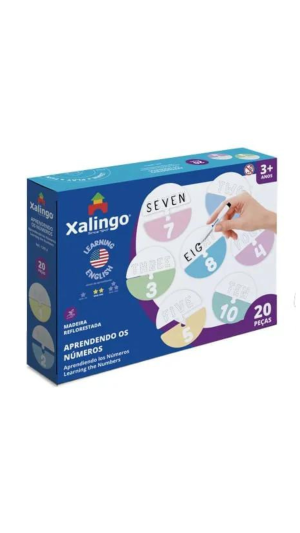 QUEBRA-CABEÇA INGLÊS APRENDENDO OS NÚMEROS C/20 PCS XALINGO