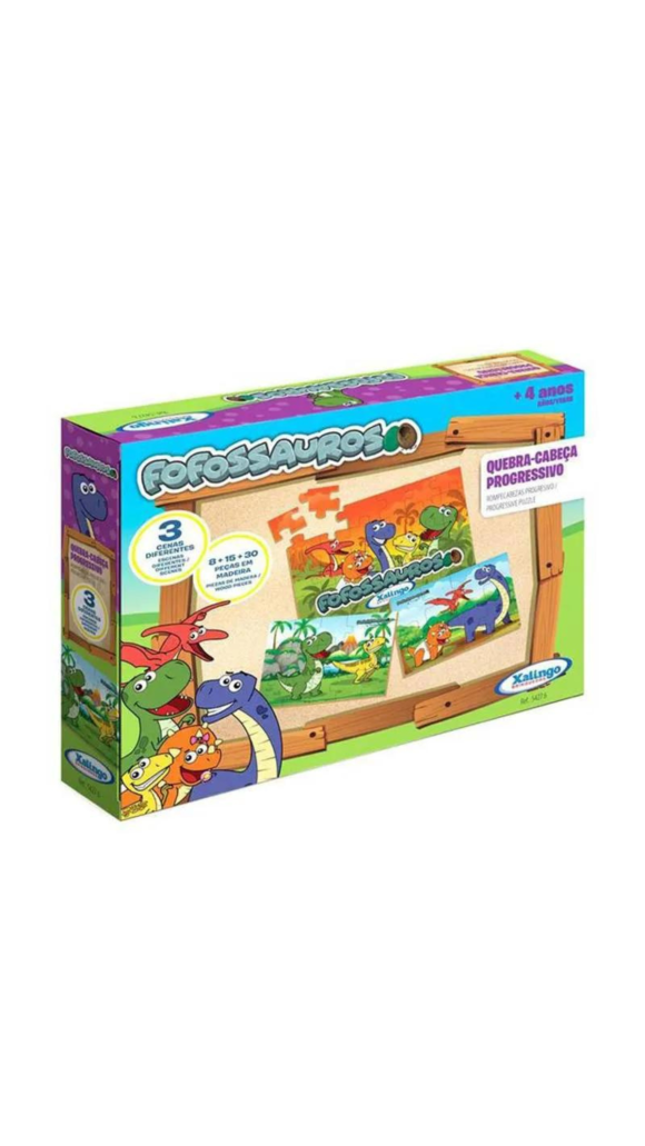 QUEBRA-CABEÇA PROGRESSIVO FOFOSSAUROS C/53 PCS XALINGO