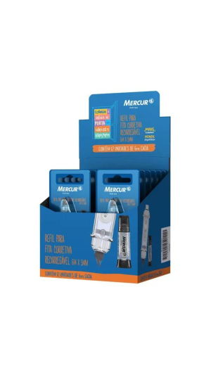 REFIL P/FITA CORRETIVA 6MX5MM MERCUR CAIXA C/12 UNID.