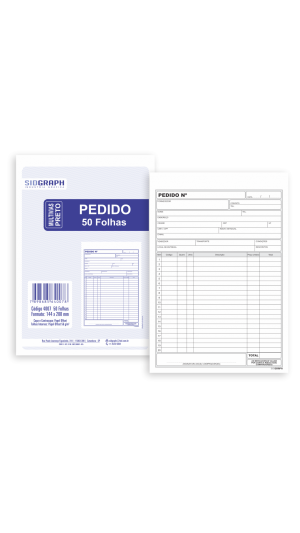 PEDIDO MULTIVIAS 144X208 PRETO 50 FLS 4007 SIDGRAPH PACOTE C/20 UNID.