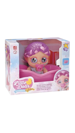 BONECA LITTLE DOLLS GLITTER BANHEIRINHA DIVERTOYS