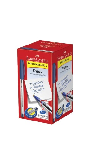 CANETA ESFEROGRÁFICA TRILUX 032 MEDIA CAIXA C/50 UNID.