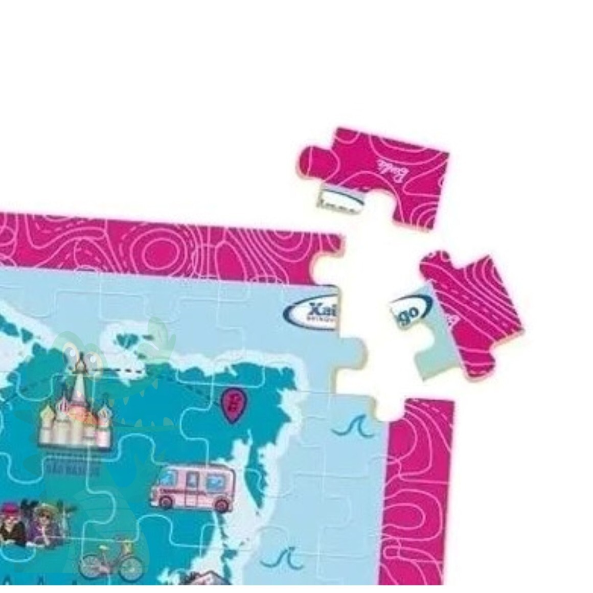 Quebra-Cabeça - 100 Peças - Madeira - Barbie - Mapa Mundi Travel - Xalingo