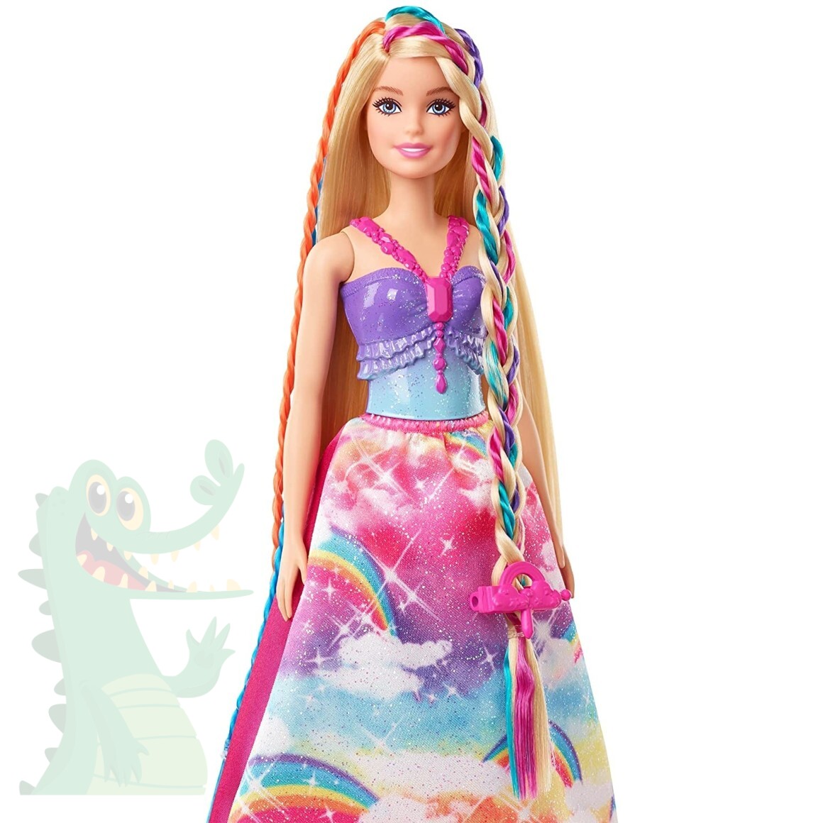 Look Infantil Inspiração Barbie 3 Peças: Top + Saia + Bolsinha com
