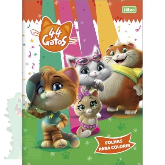 família de gatos dos desenhos animados com página do livro de