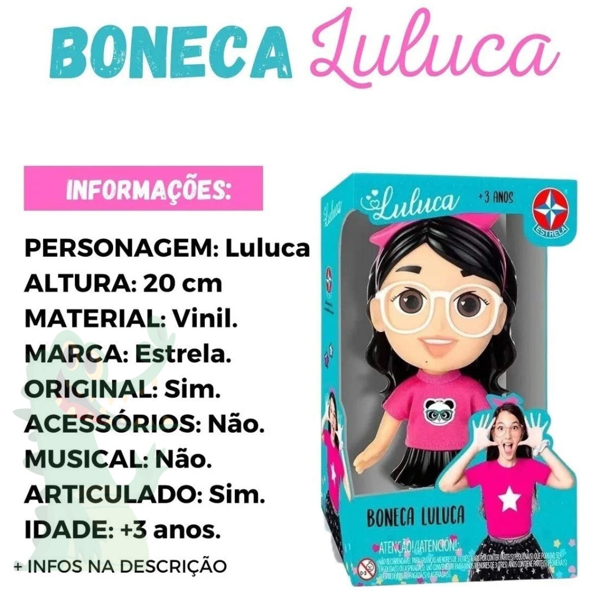 Boneca Luluca C/ Som Estrela Vinil Articulada 30cm Envio 24h
